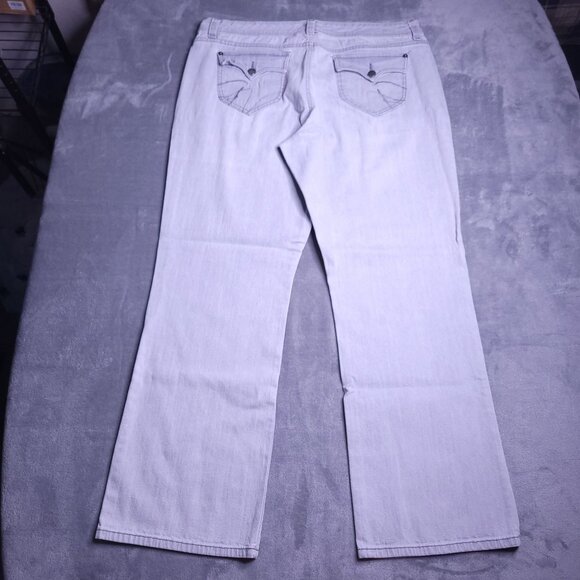 Gloria Vanderbilt Isadora Bootcut Jeans 16 Light Gray Flap Pockets Stretch - Picture 3 of 9
